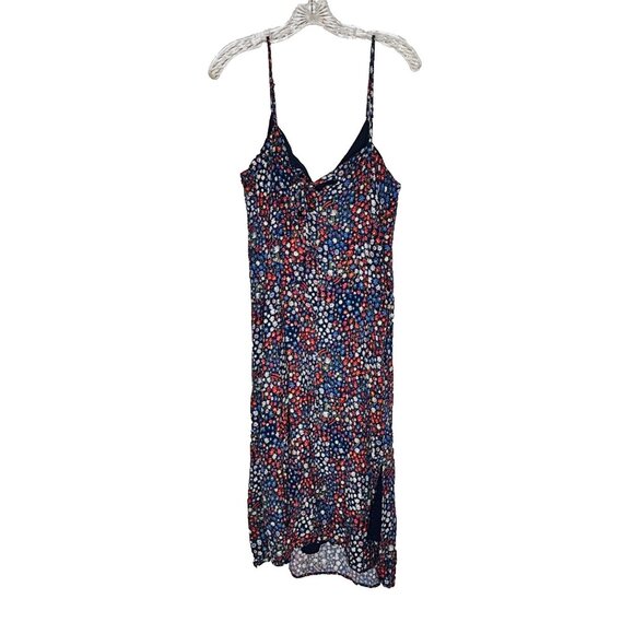 GAP Women’s Slip Dress L Blue Red White Floral Daisy Print Midi Summer Casual - Picture 3 of 4